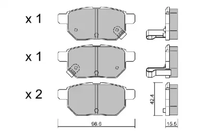 BPTO-2006 AISIN Комплект тормозных колодок, дисковый тормоз